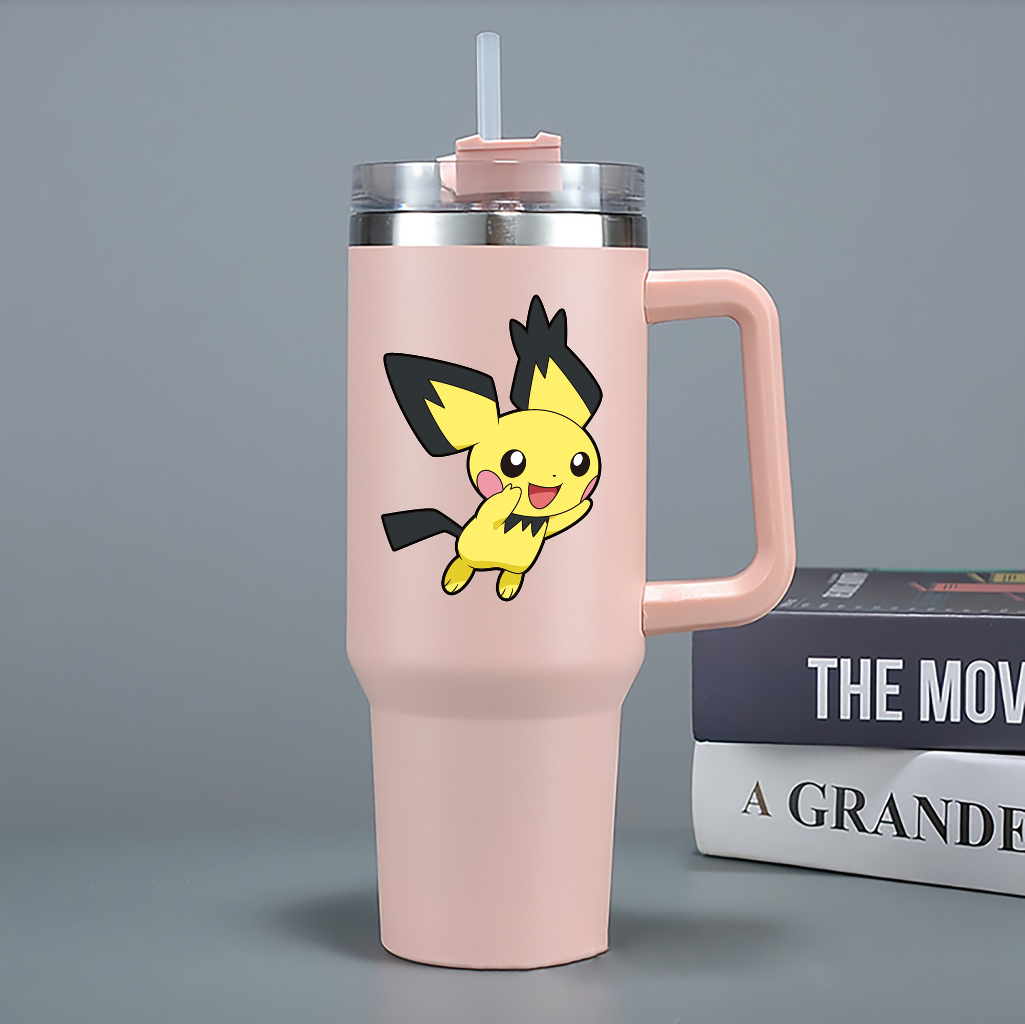 （画像用） ポケットモンスター Pokémon 1200mL車用タンブラー - クリスタルステッカー（プラスチックストロー付き）